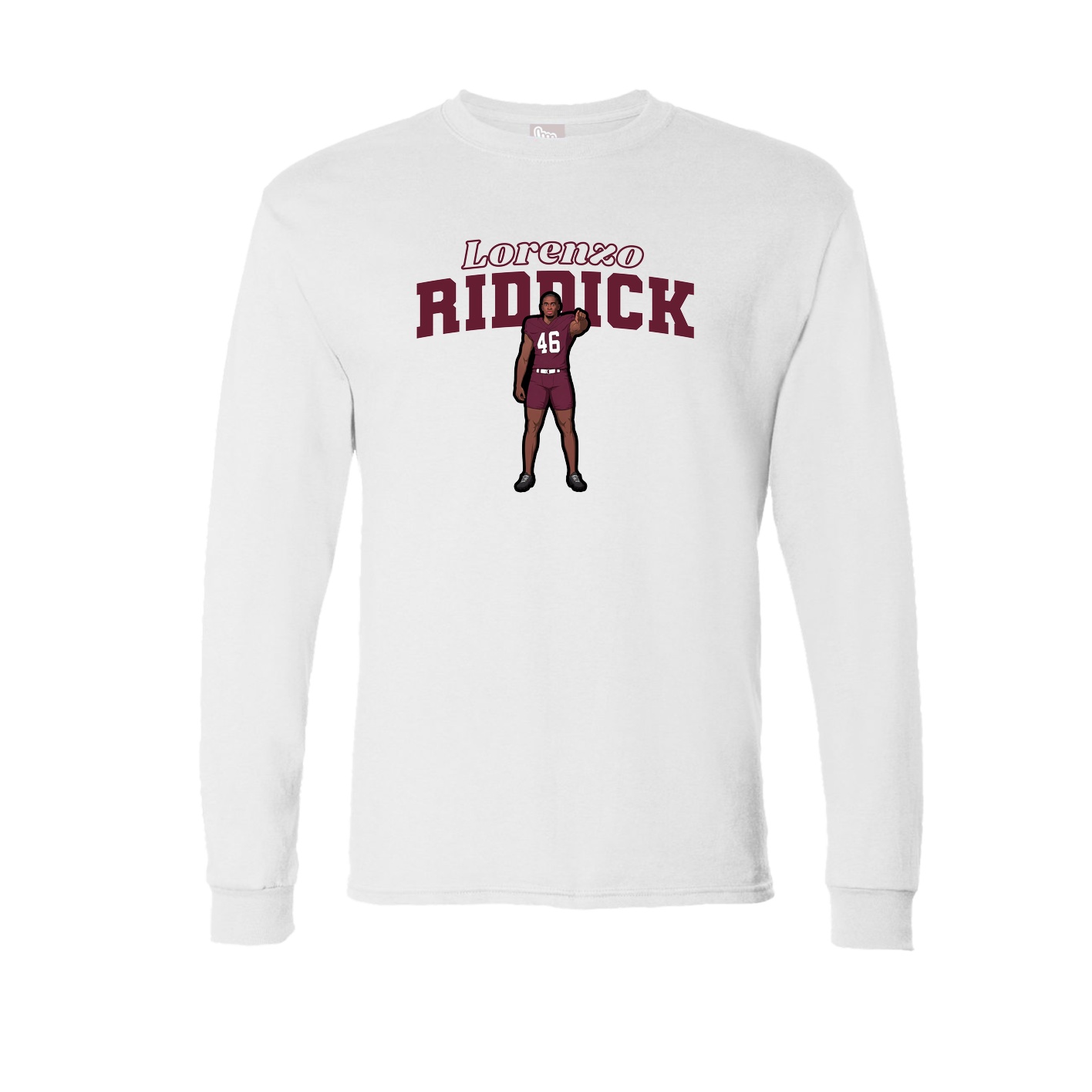 Long Sleeve Tee — Name Arch in White
