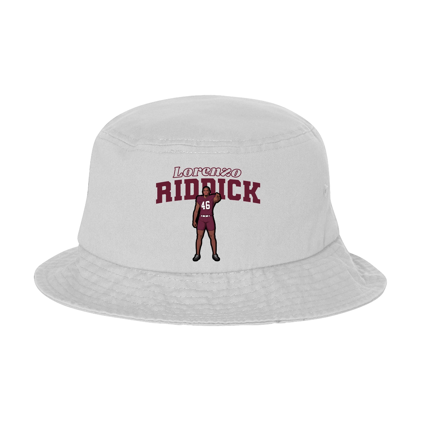 Bucket Cap — Name Arch in White