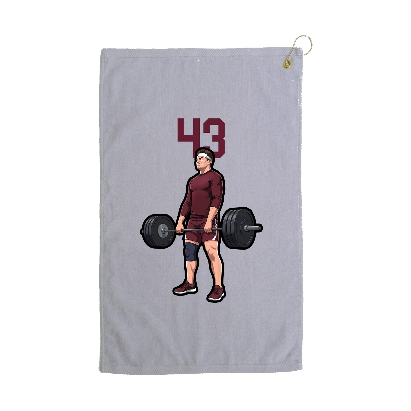 Golf Towel — Number Top in Grey