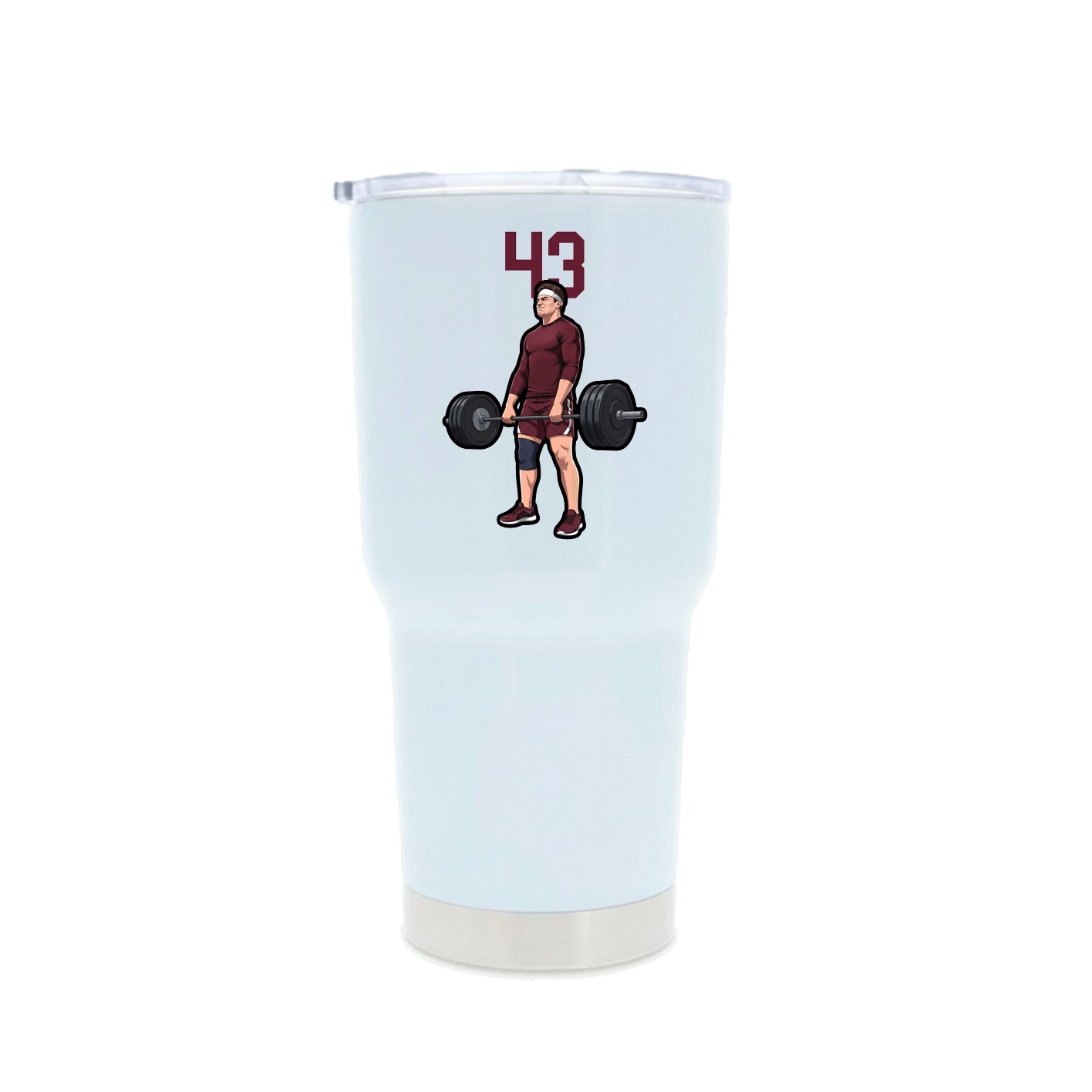 30oz Stainless Steel Tumbler — Number Top in White