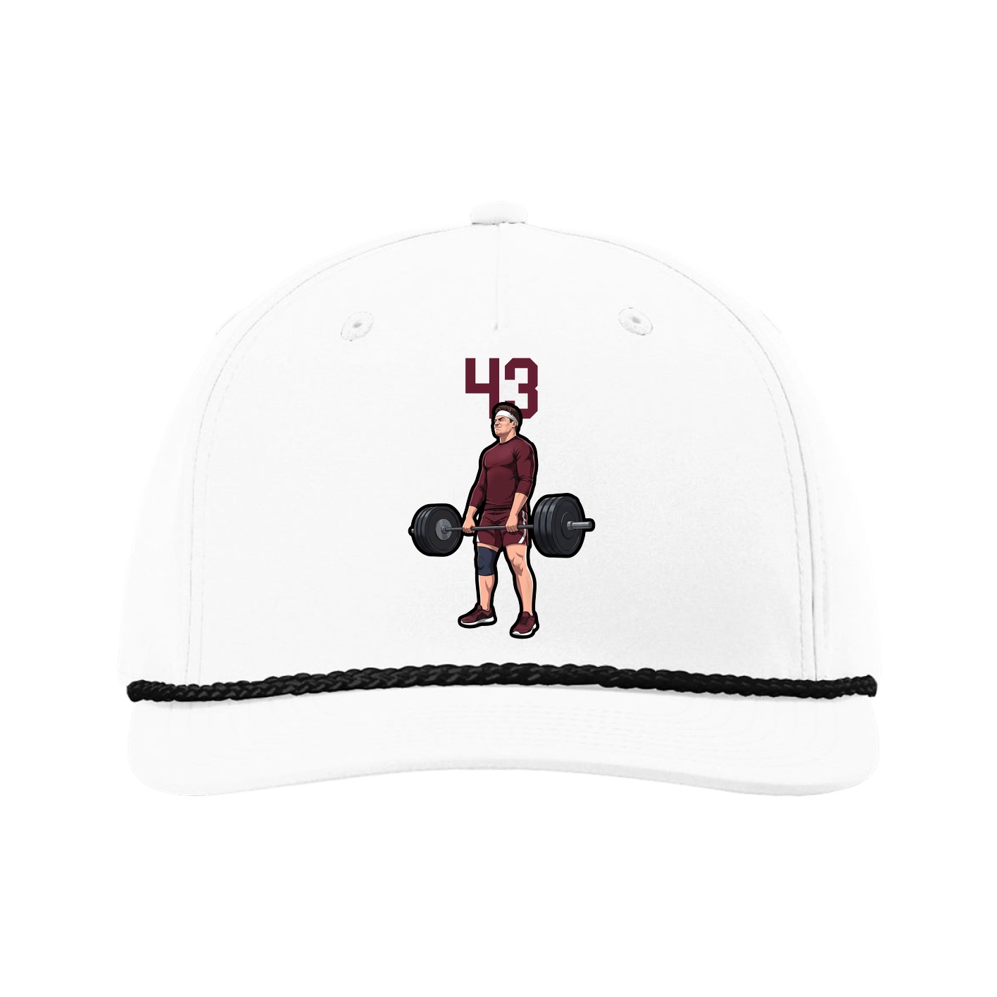 Five-Panel Classic Rope Cap — Number Top in White