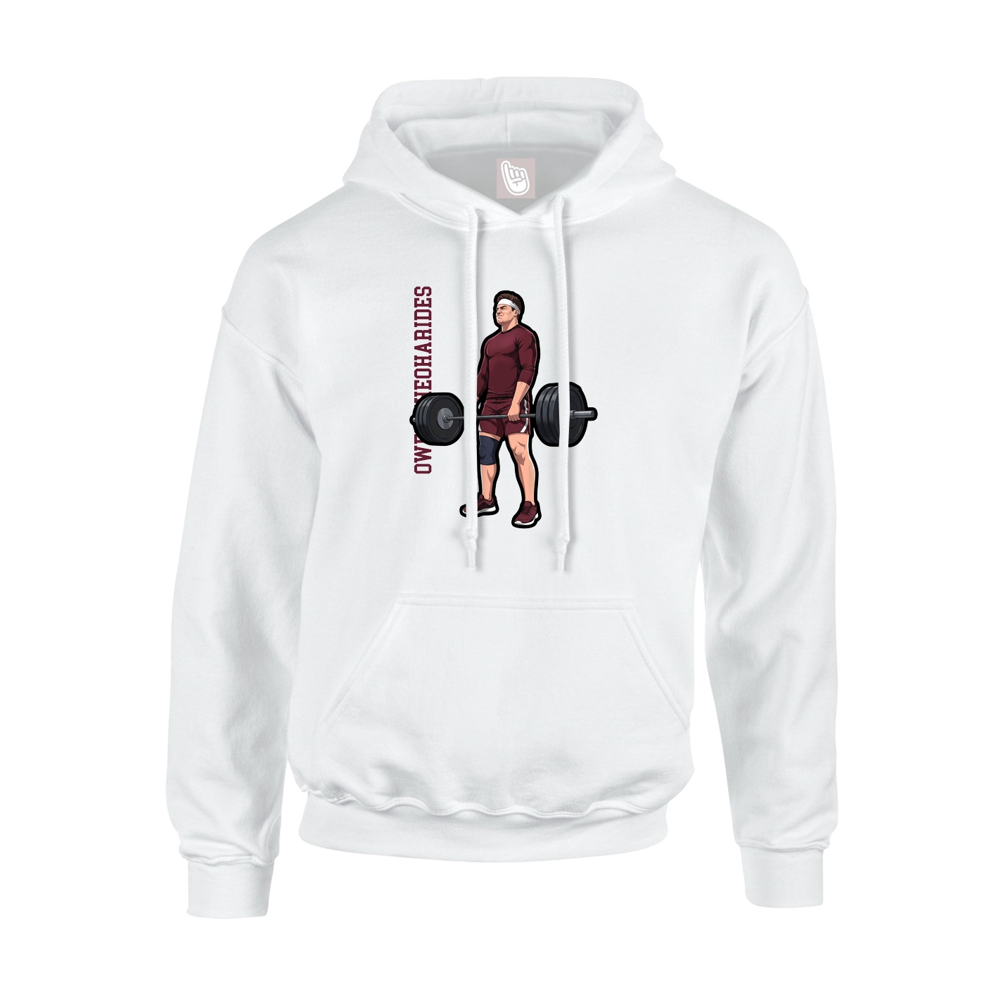 Hoodie — Name Vertical in White