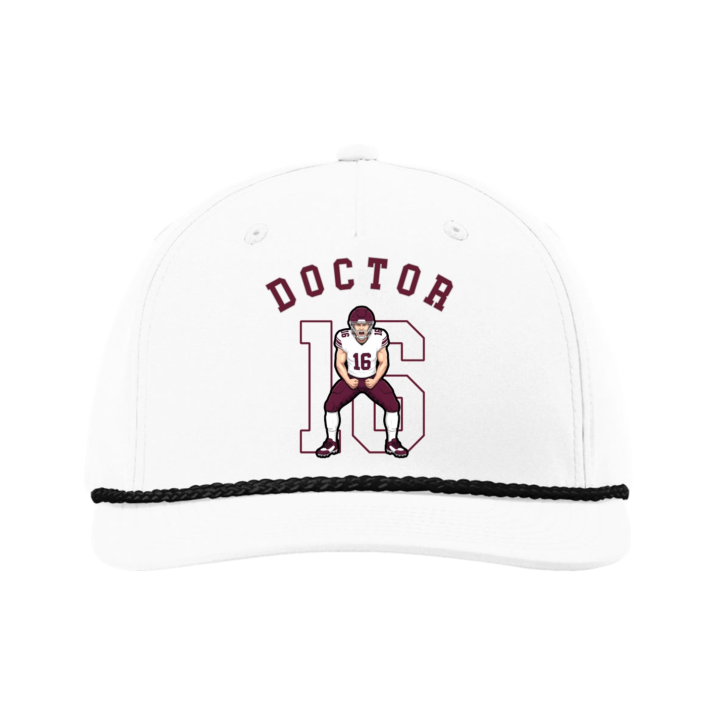 Five-Panel Classic Rope Cap — Shirsey Arch in White