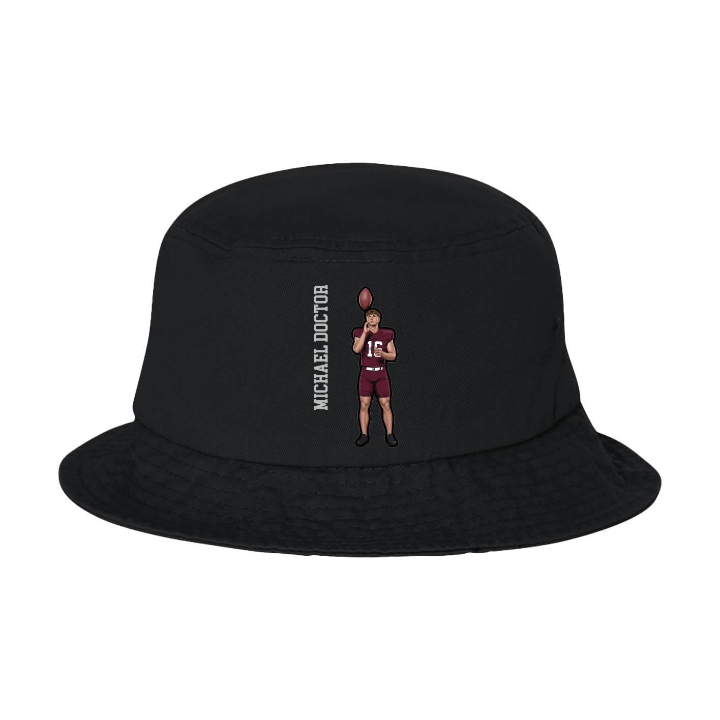 Bucket Cap — Name Vertical in Black