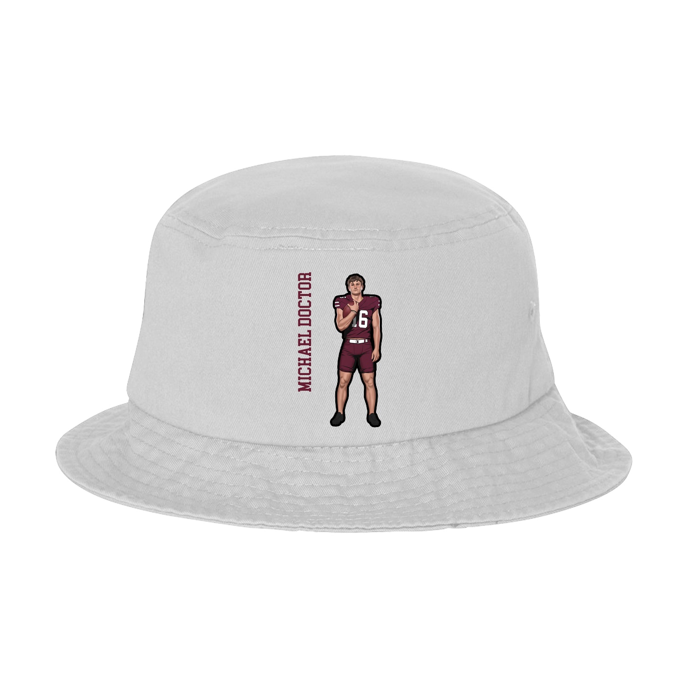Bucket Cap — Name Vertical in White