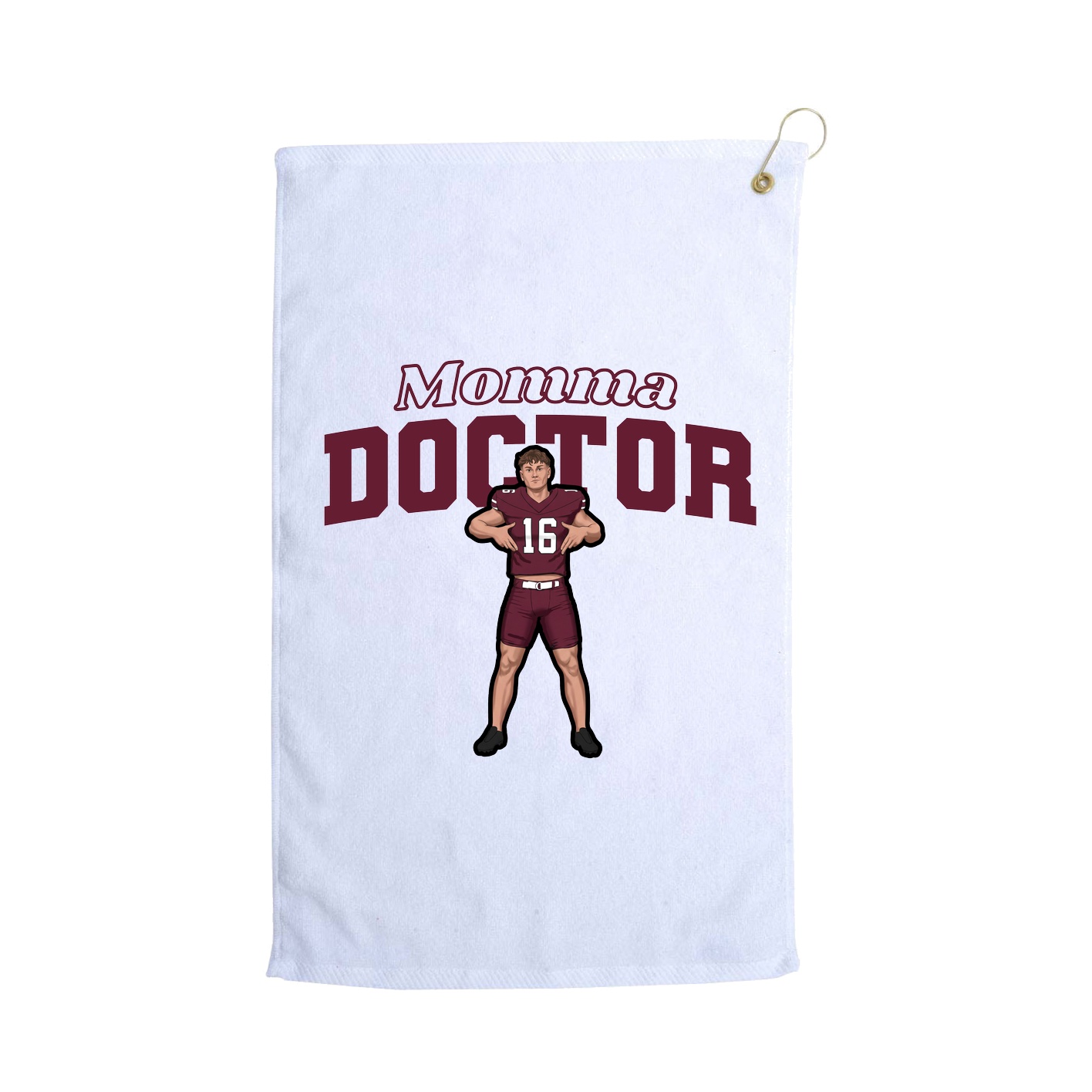 Golf Towel — Mothers Day Block in White