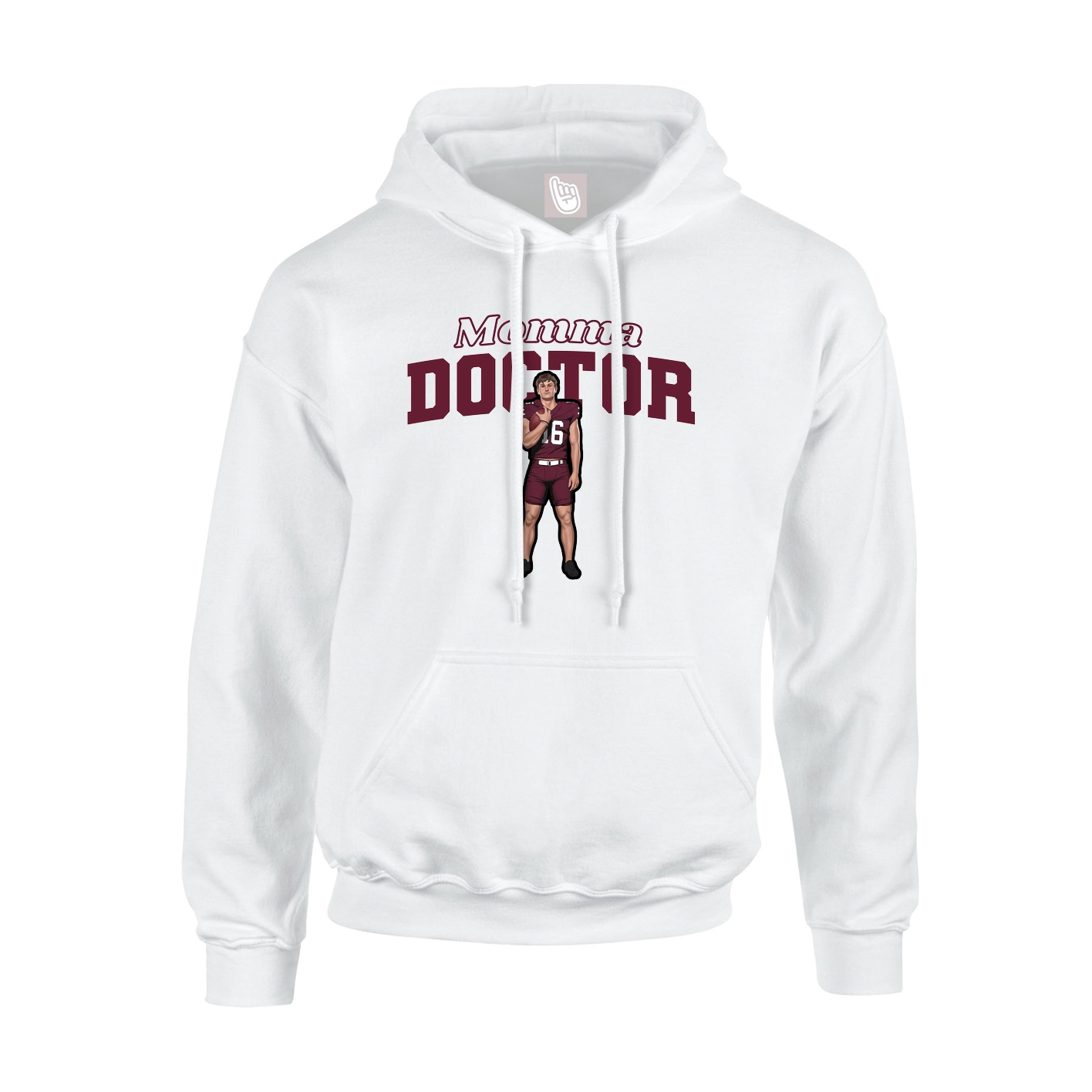 Youth Hoodie — Mothers Day Block in White