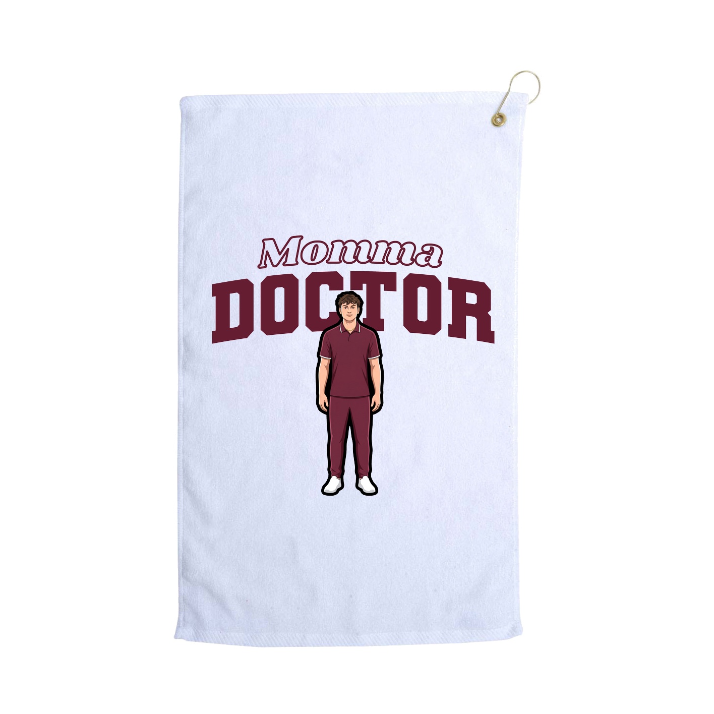 Golf Towel — Mothers Day Block in White