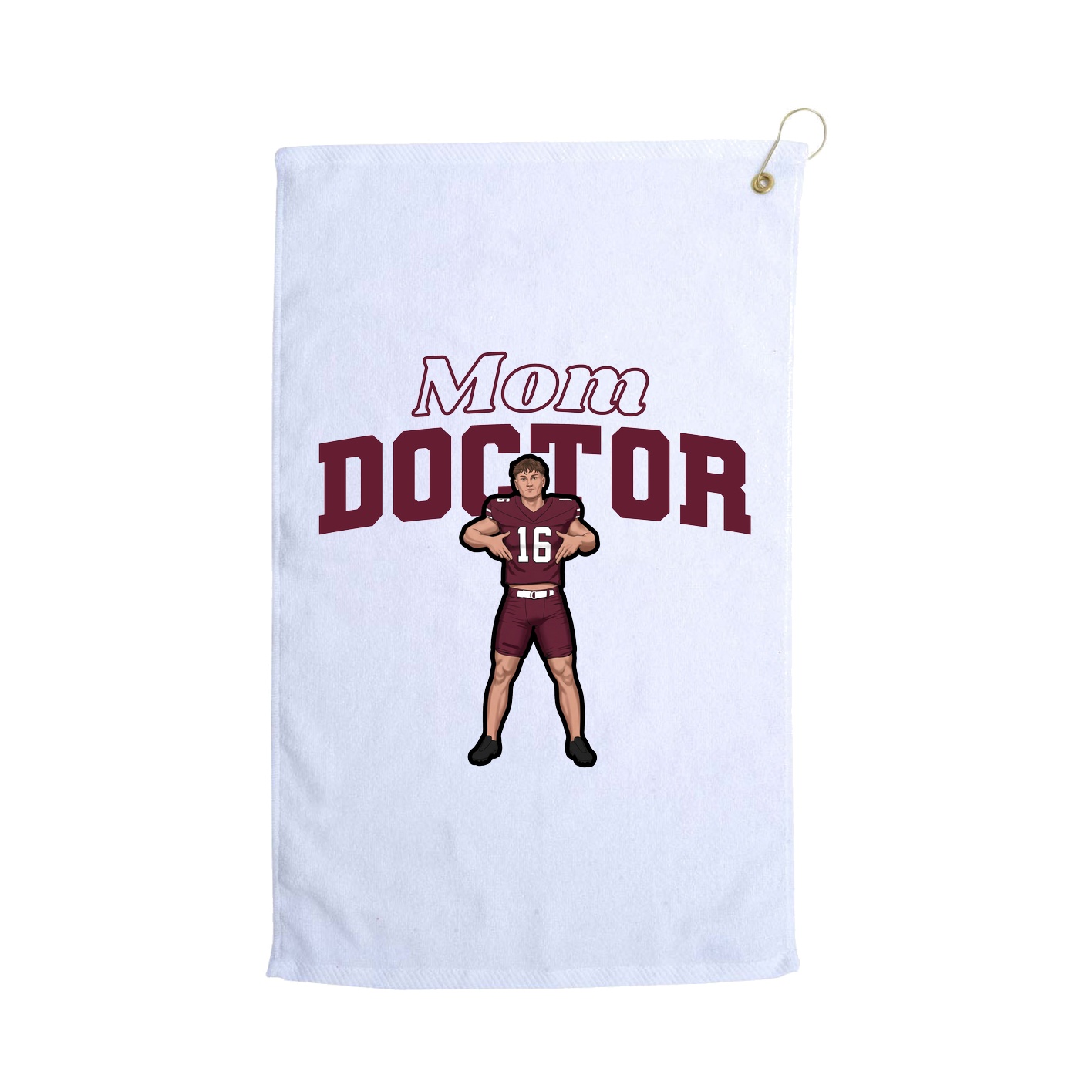 Golf Towel — Mothers Day Block in White