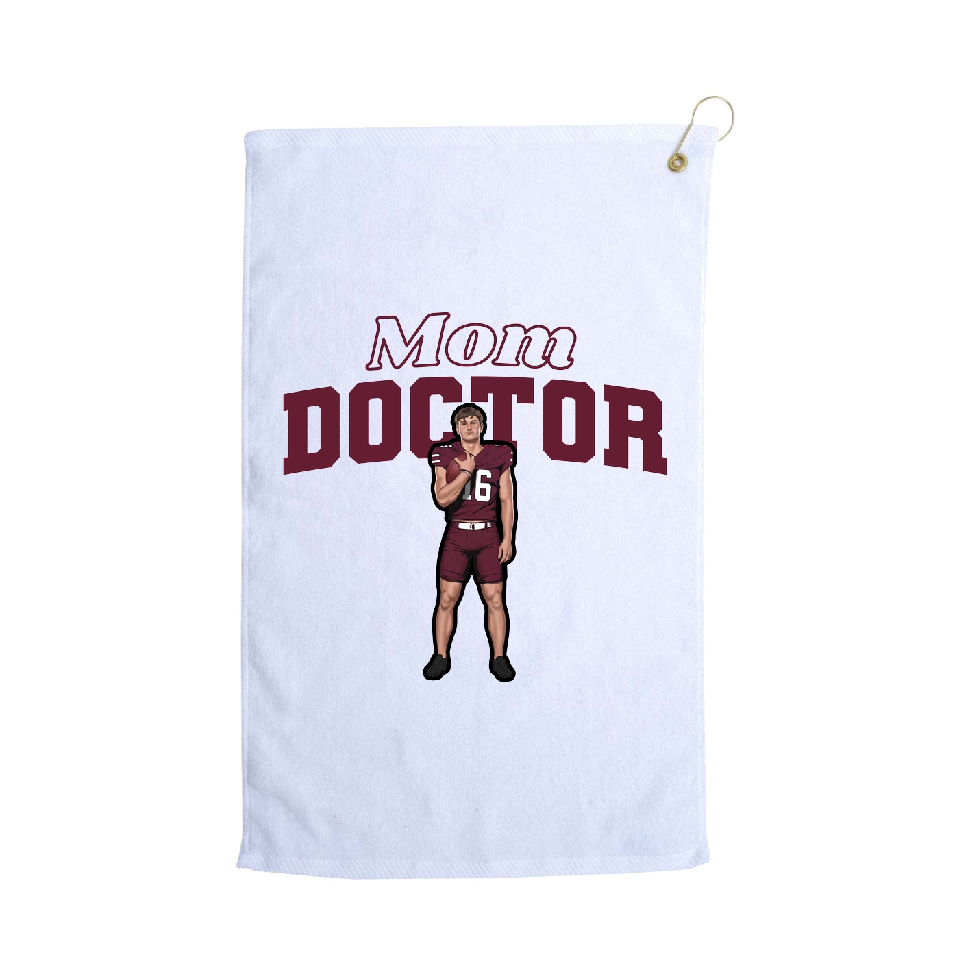 Golf Towel — Mothers Day Block in White