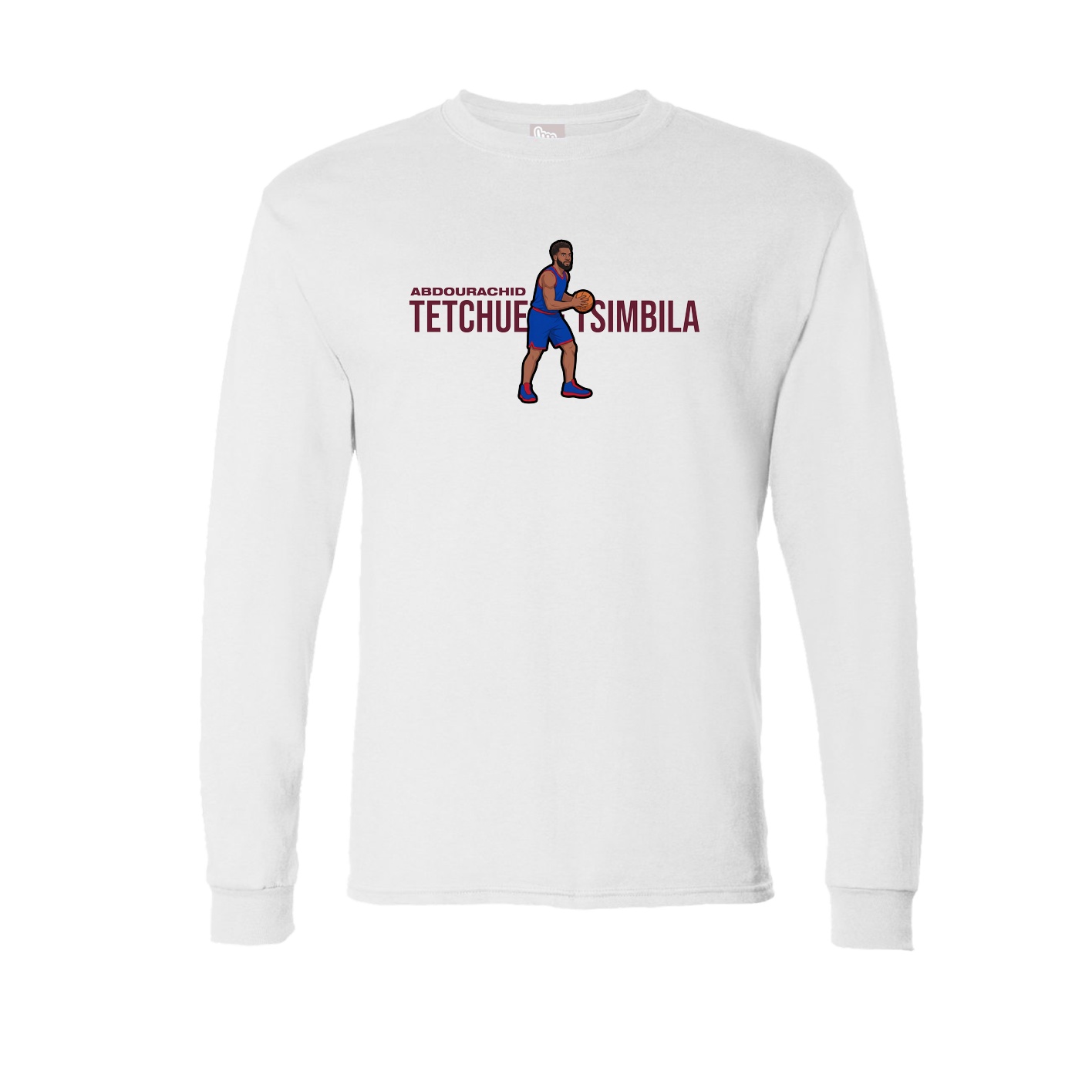 Long Sleeve Tee — Player Name in White