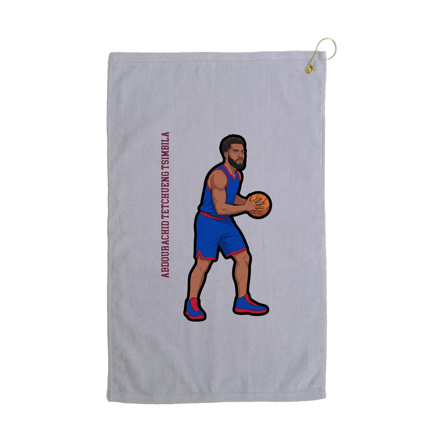 Golf Towel — Name Vertical in Grey