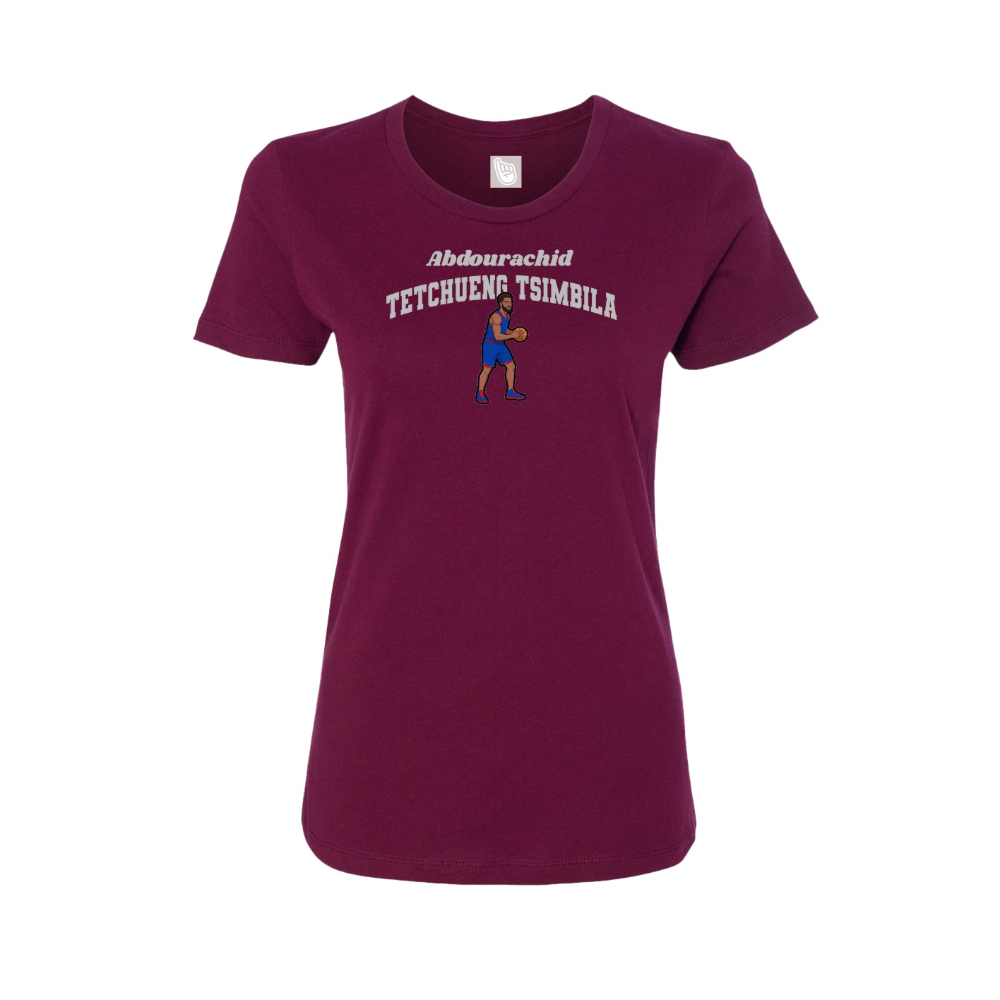 Fitted Women's Tee — Signature Arch in Maroon