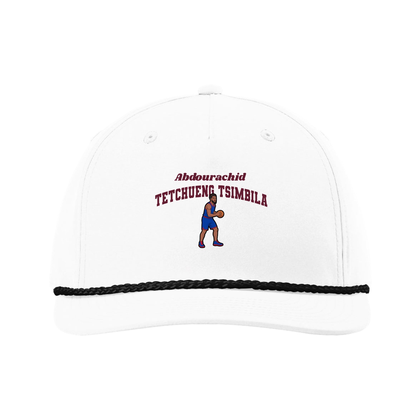 Five-Panel Classic Rope Cap — Signature Arch in White