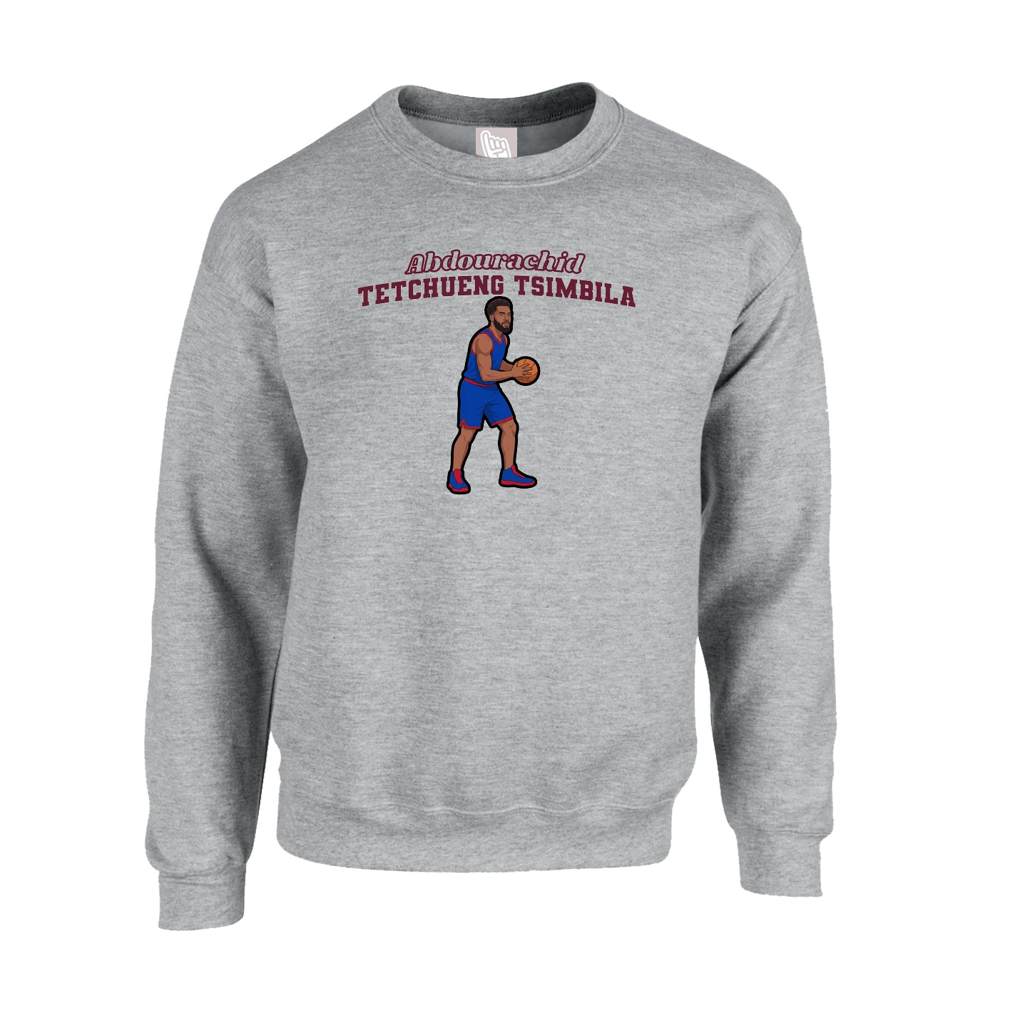 Fleece Crew — Name Arch in Grey