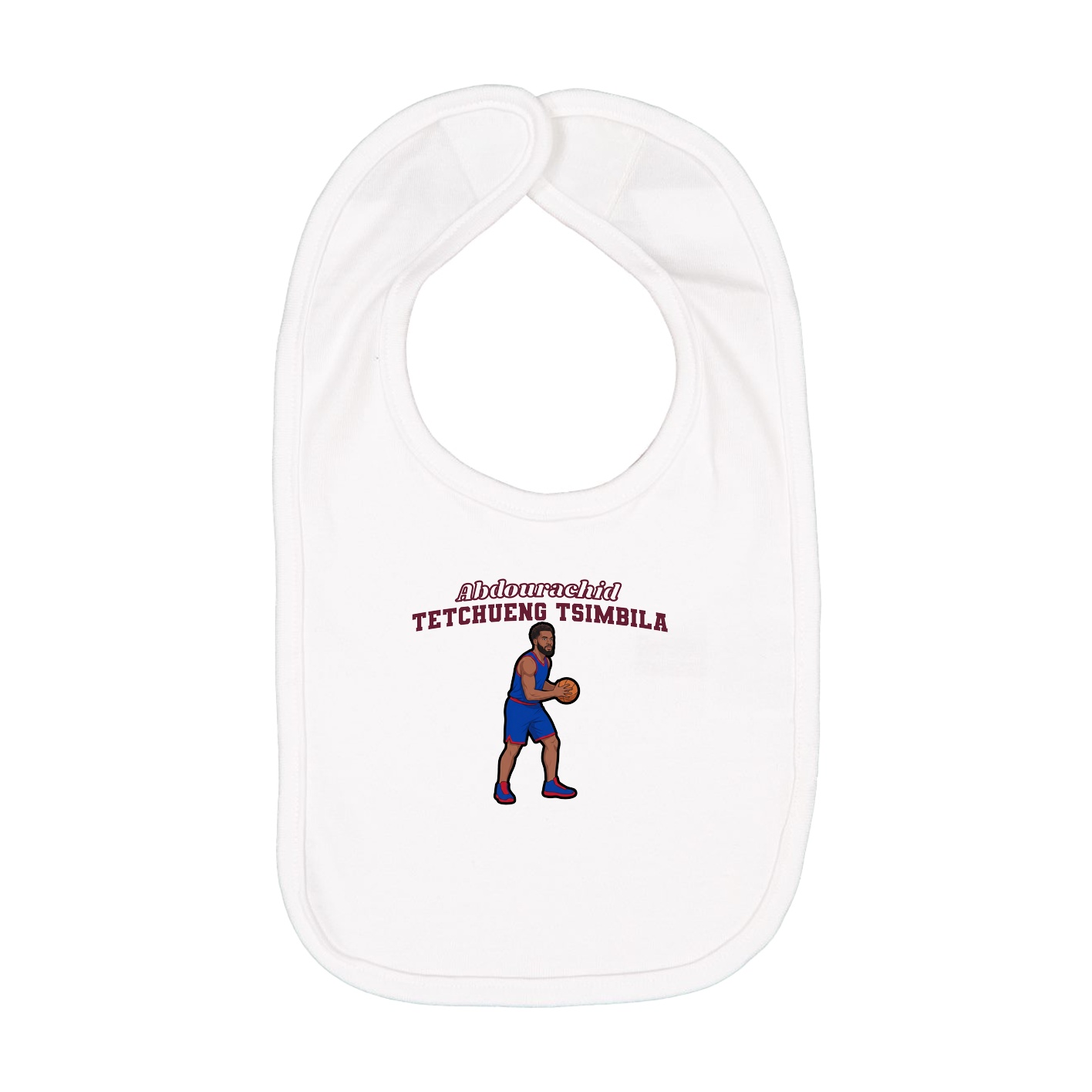 Infant Bib — Name Arch in White