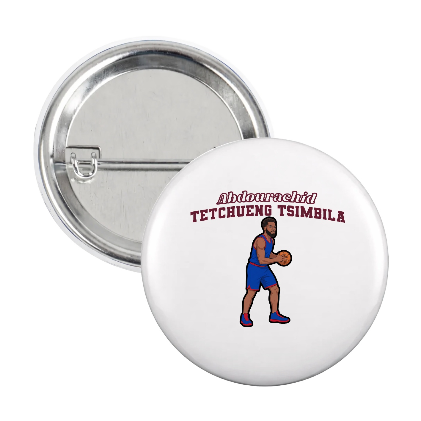 Game Day Button — Name Arch in White