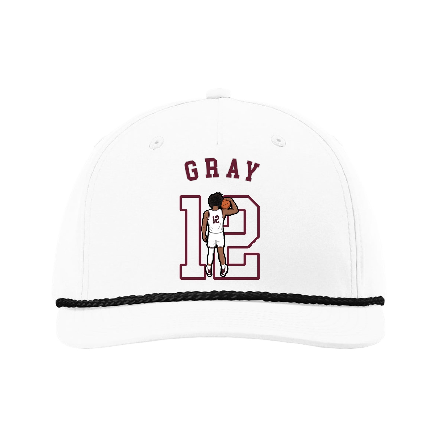 Five-Panel Classic Rope Cap — Shirsey Arch in White