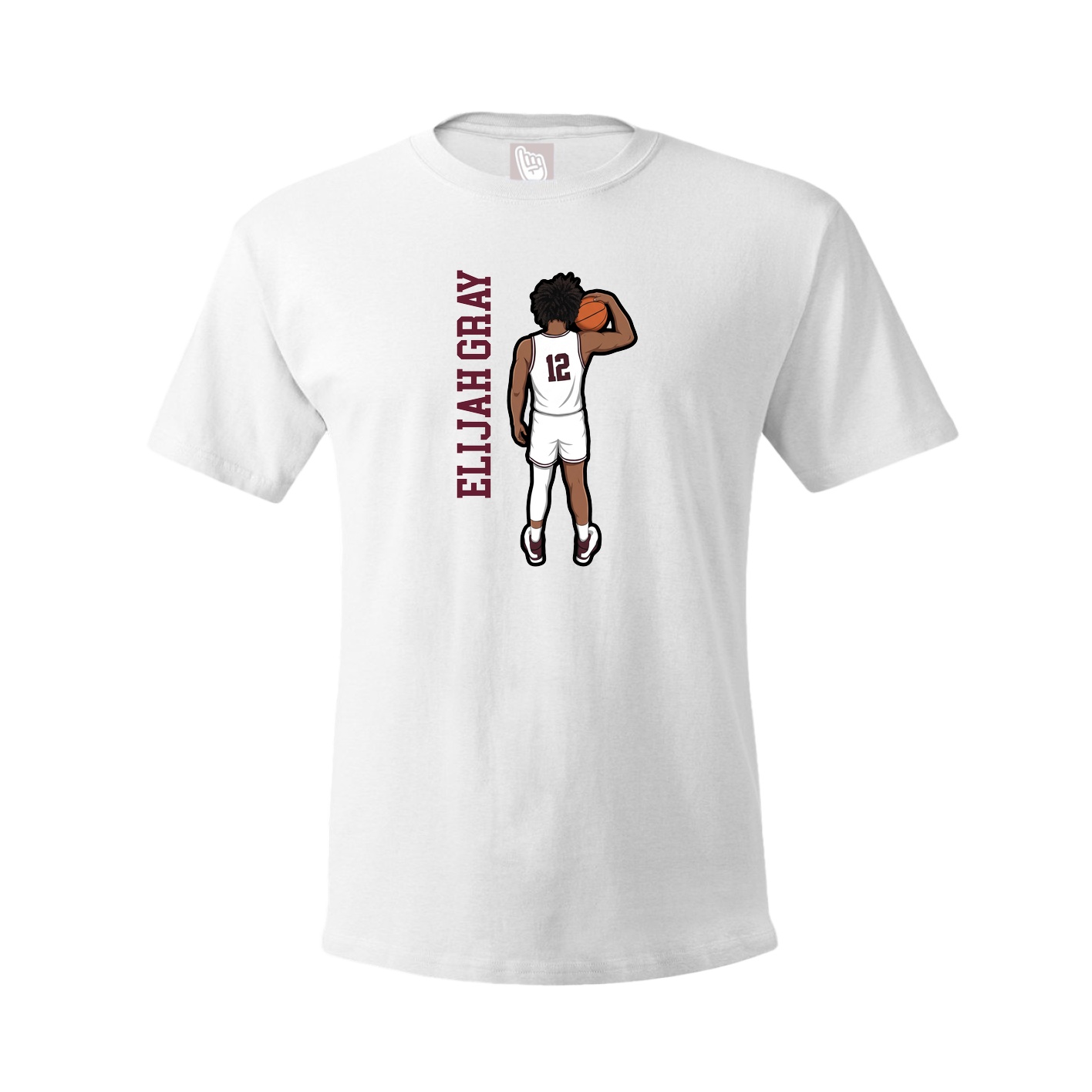 Youth Tee — Name Vertical in White