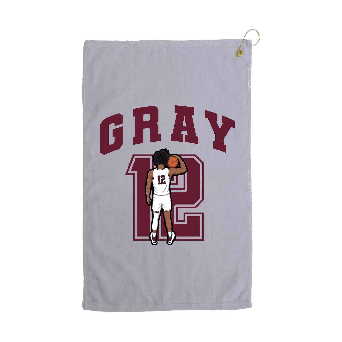 Golf Towel — Number in Grey