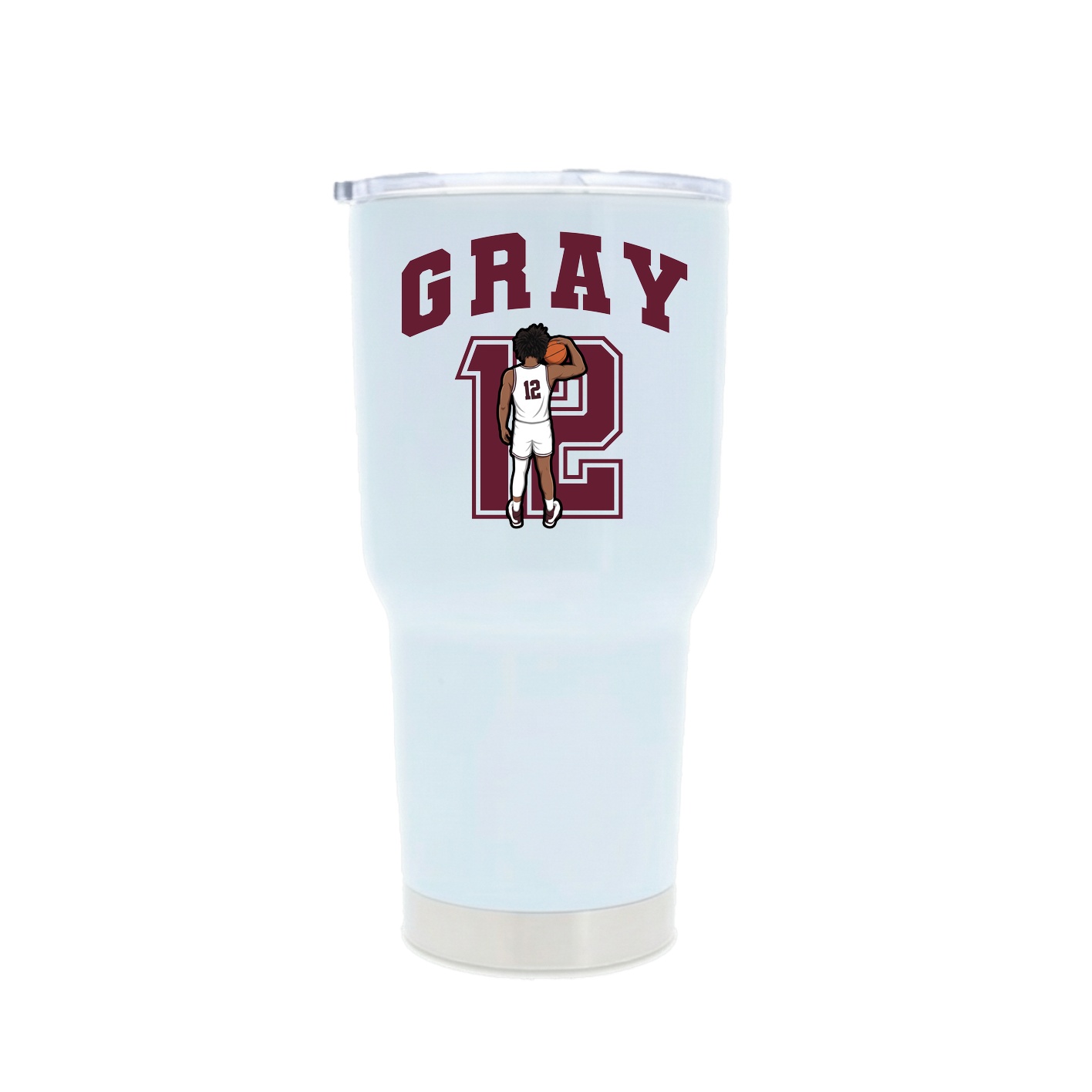 30oz Stainless Steel Tumbler — Number in White