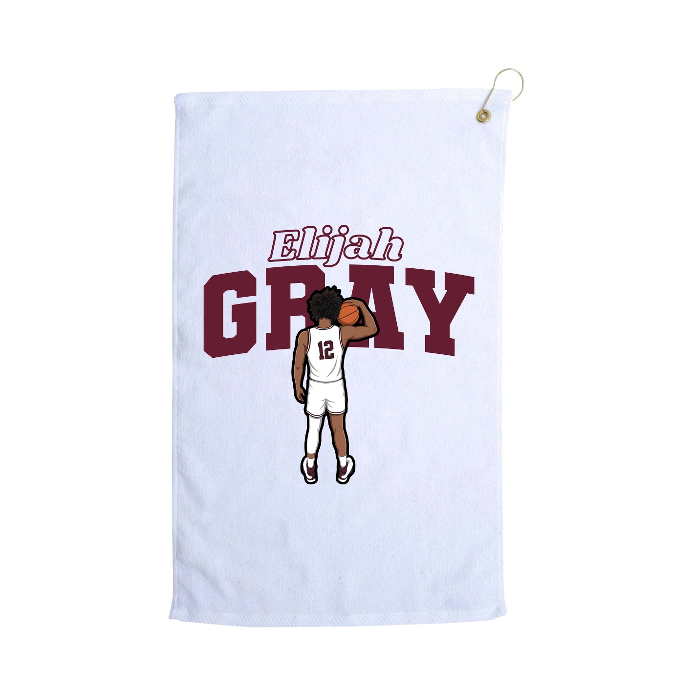 Golf Towel — Name Arch in White