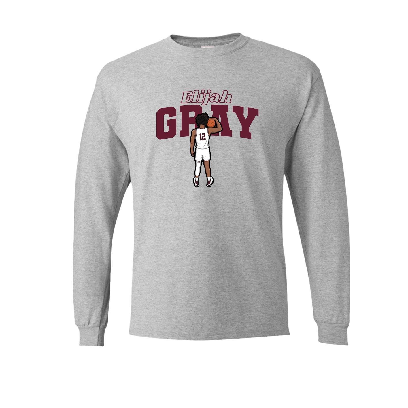 Long Sleeve Tee — Name Arch in Grey