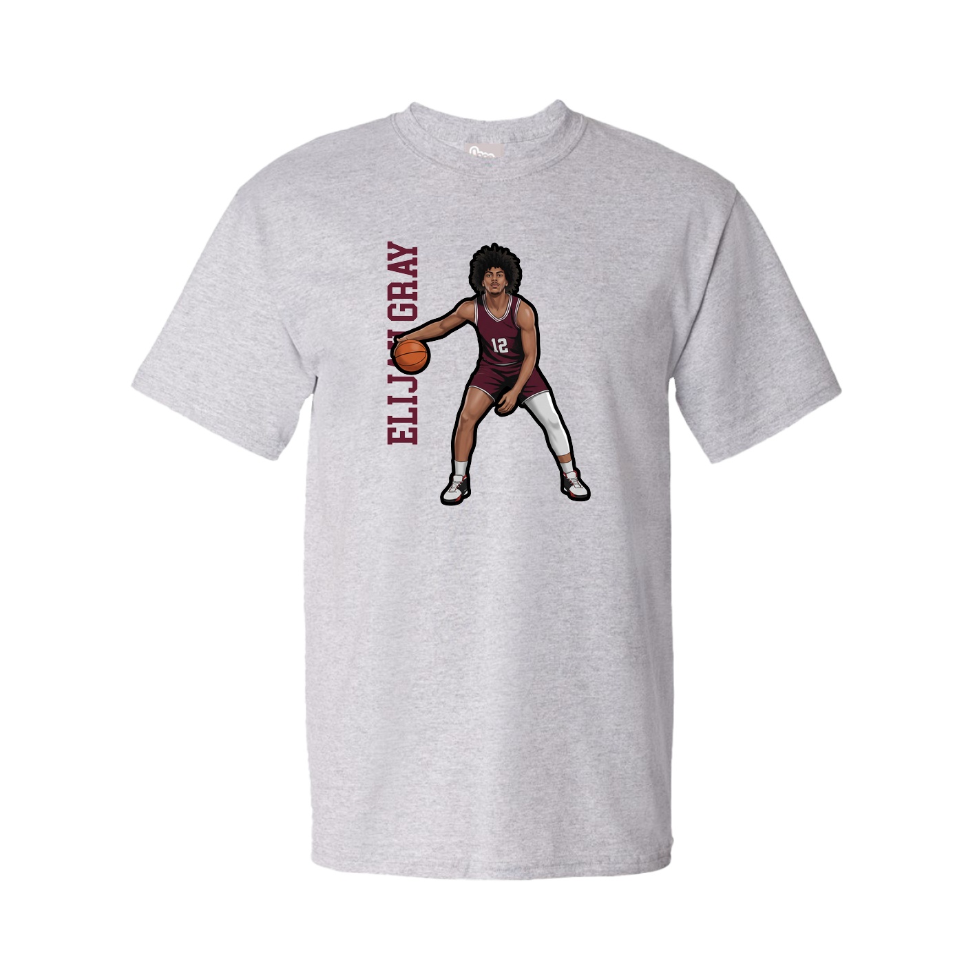 Tee — Name Vertical in Grey