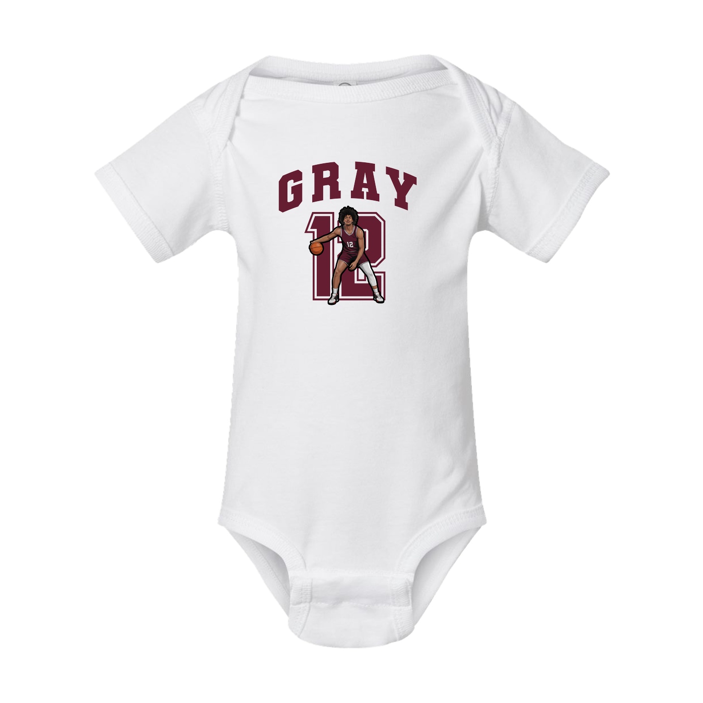 Baby Onesie — Number in White