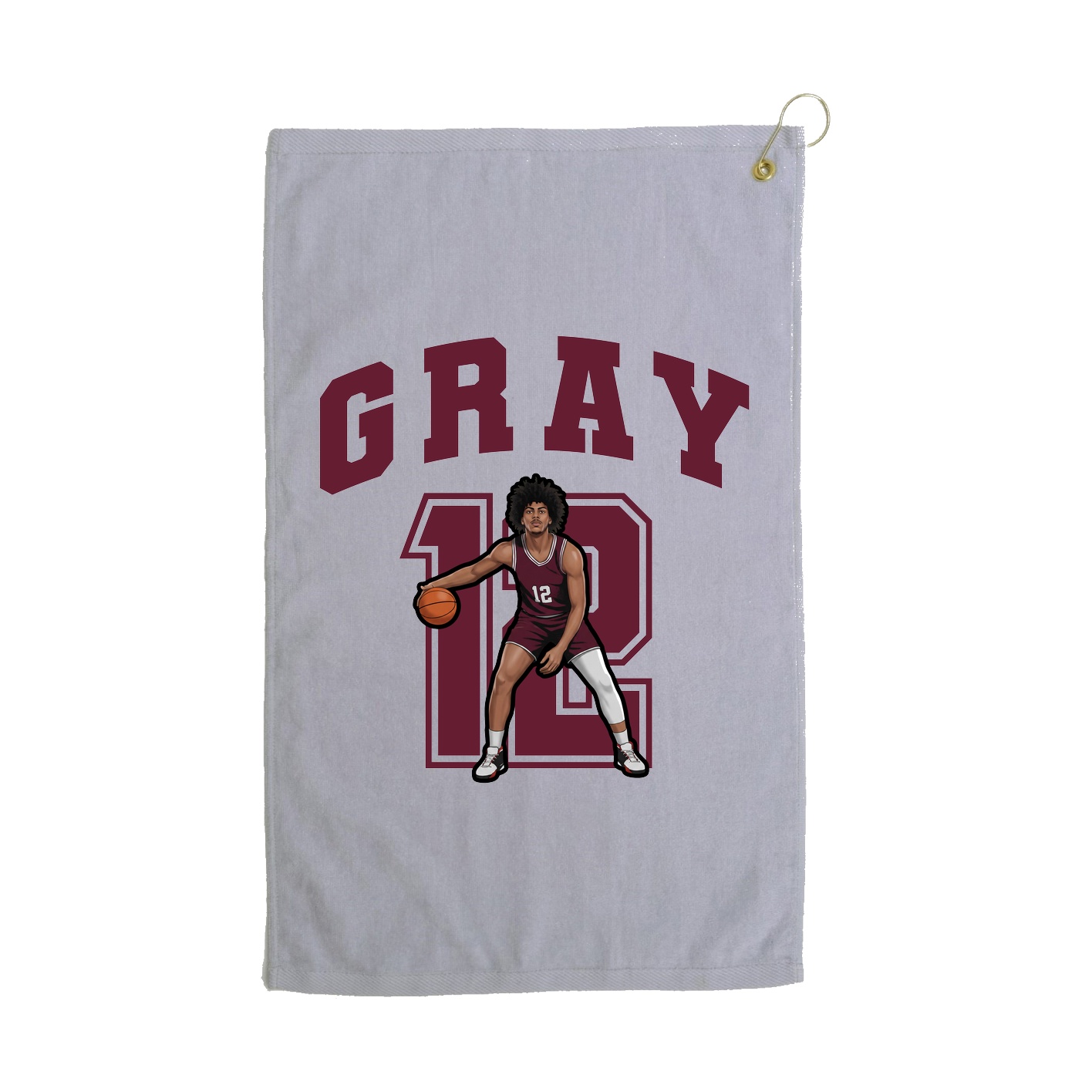 Golf Towel — Number in Grey