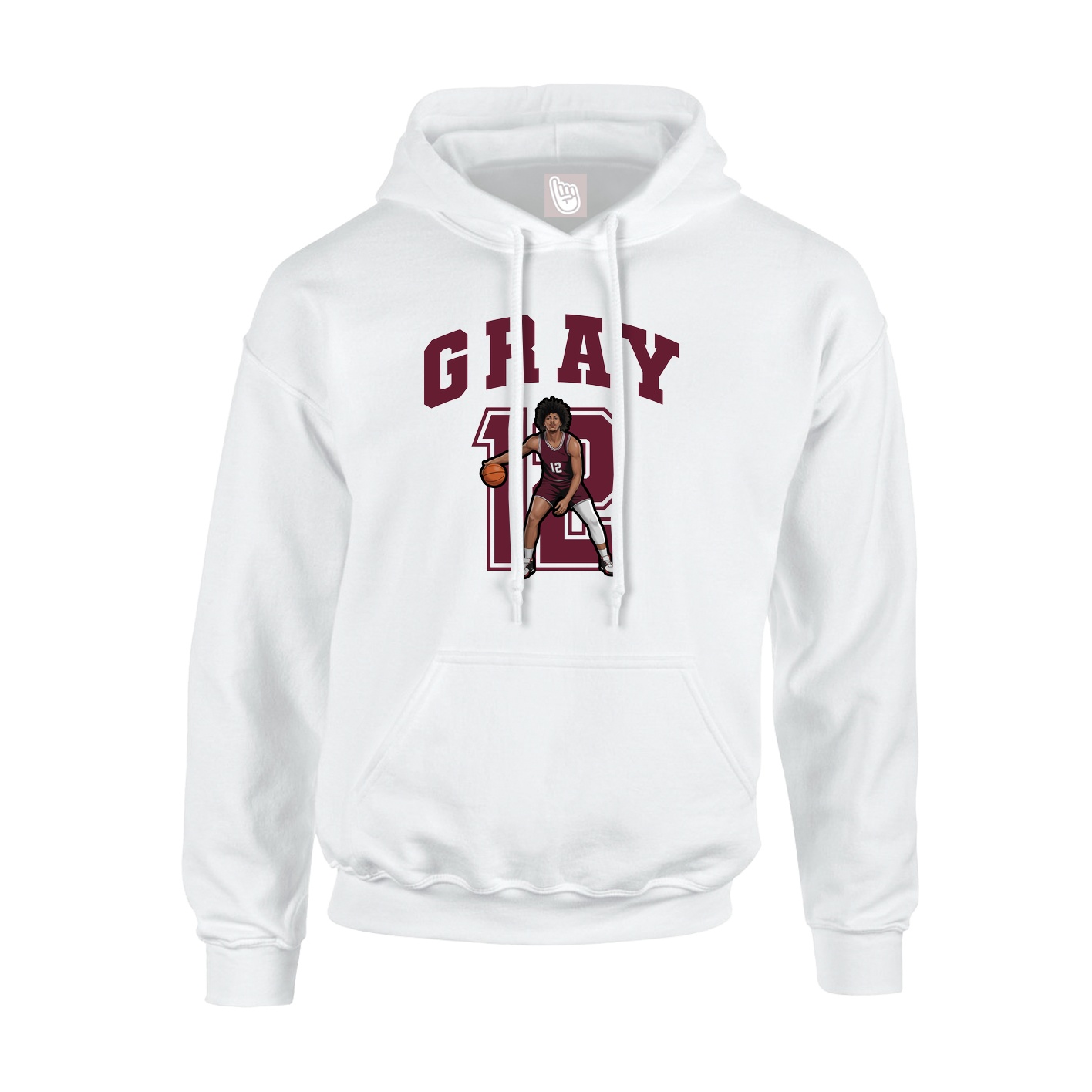 Hoodie — Number in White