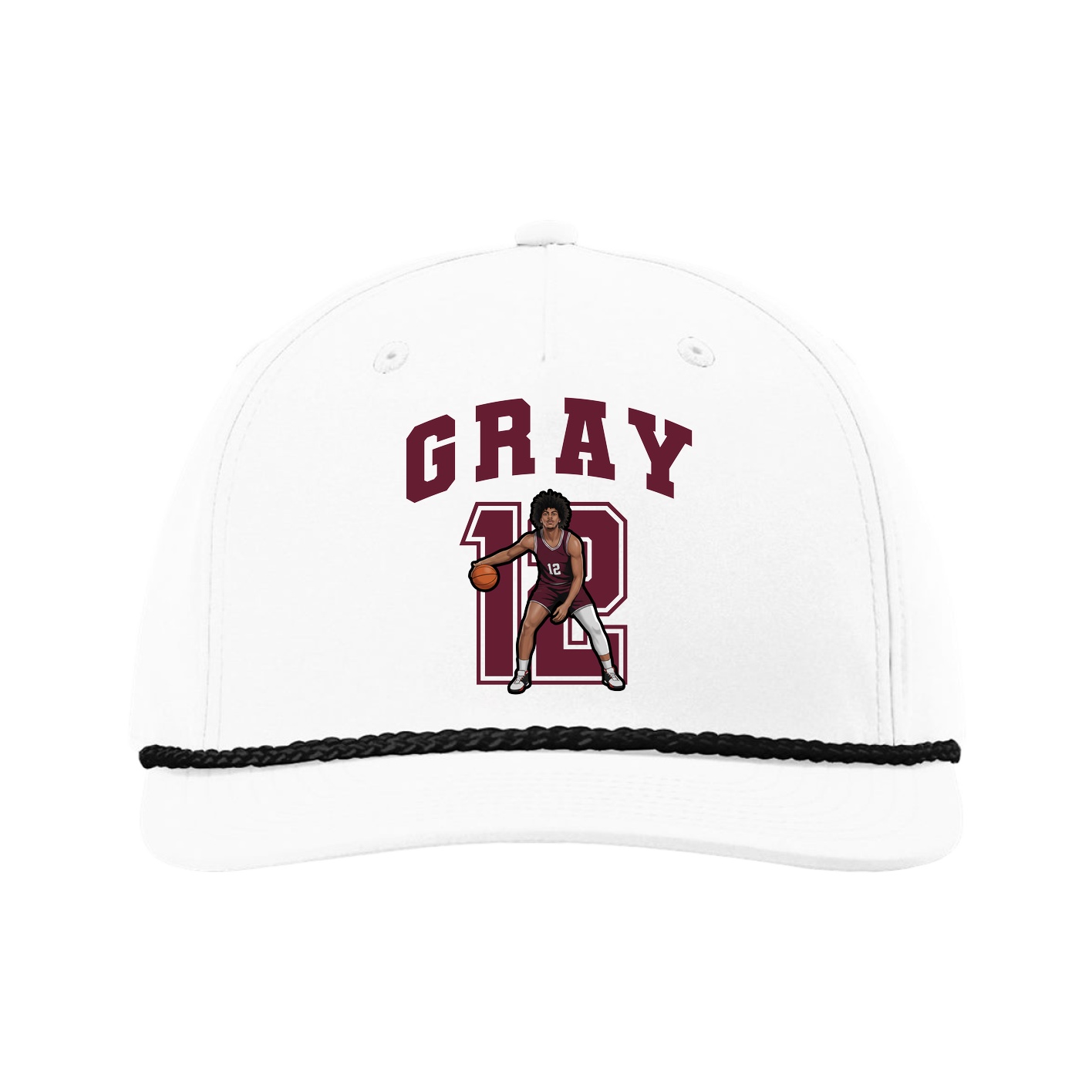 Five-Panel Classic Rope Cap — Number in White