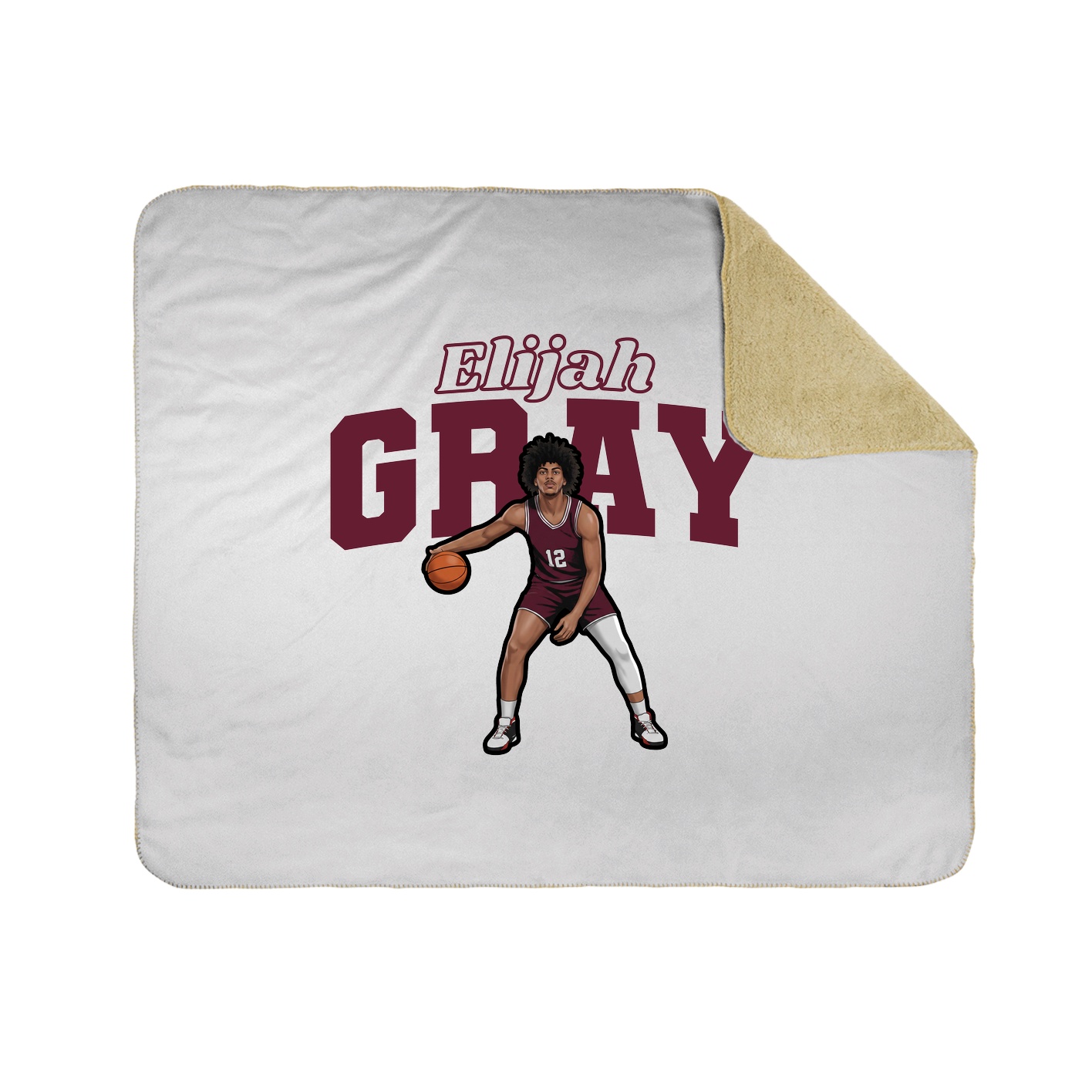 Throw Blanket — Name Arch in White
