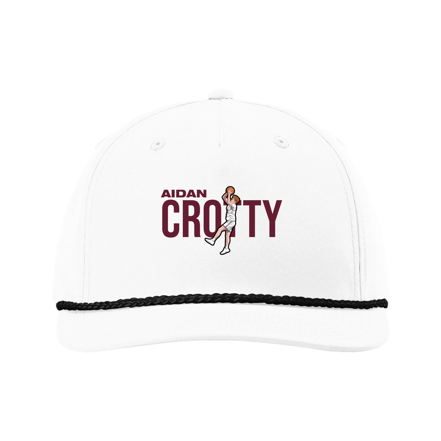 Five-Panel Classic Rope Cap — Player Name in White