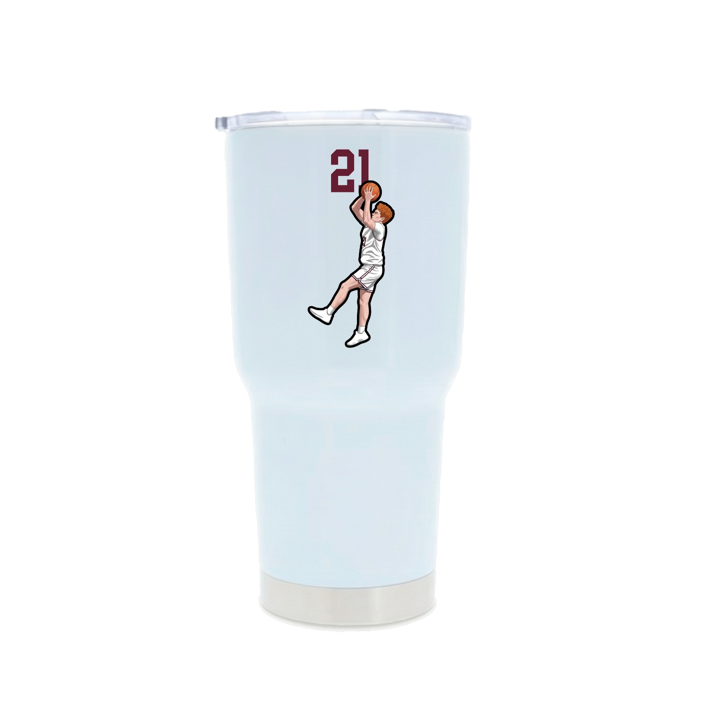 30oz Stainless Steel Tumbler — Number Top in White