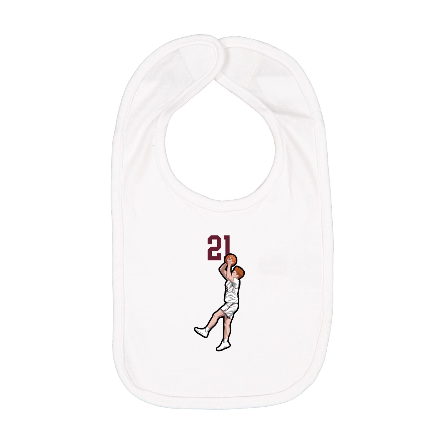 Infant Bib — Number Top in White