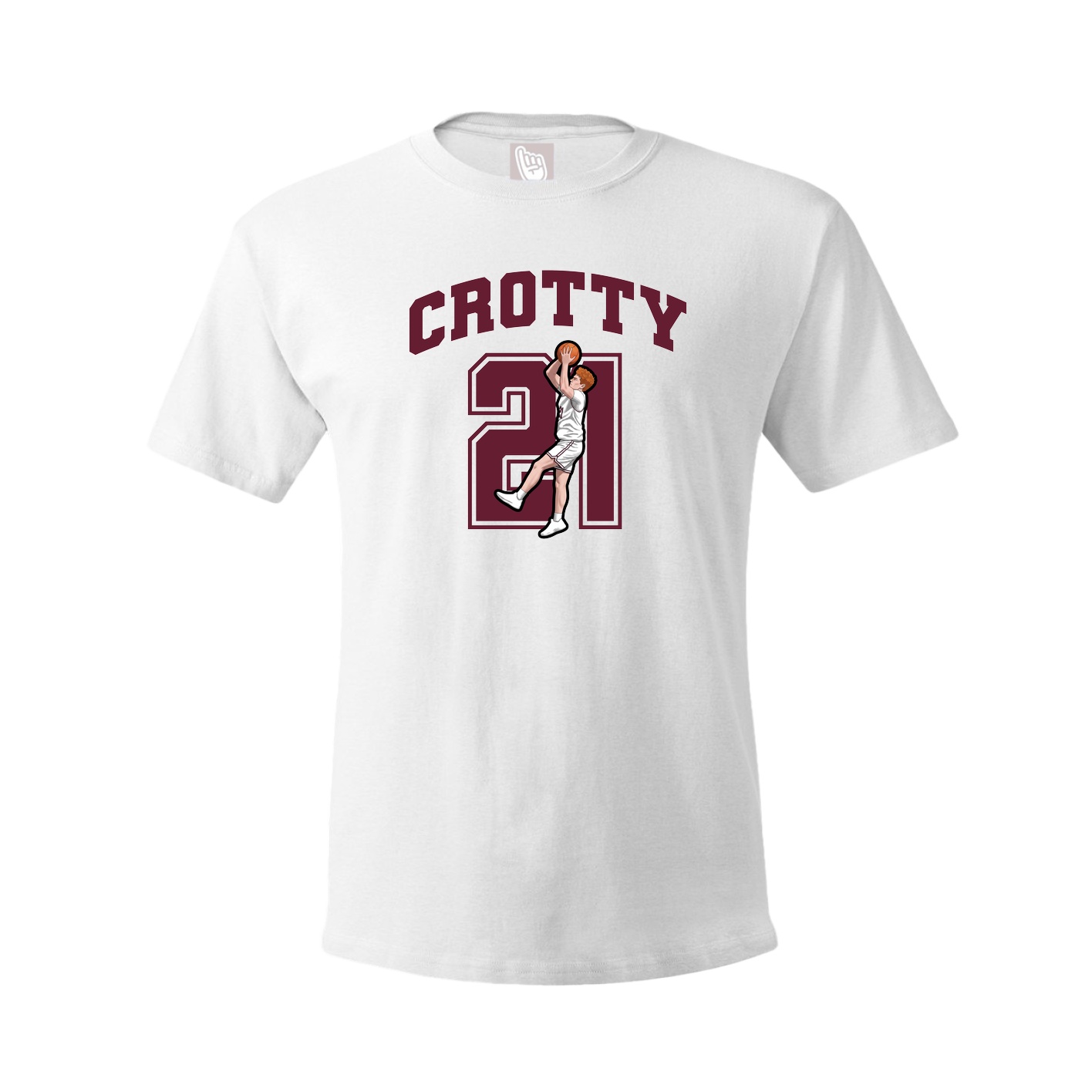 Youth Tee — Number in White