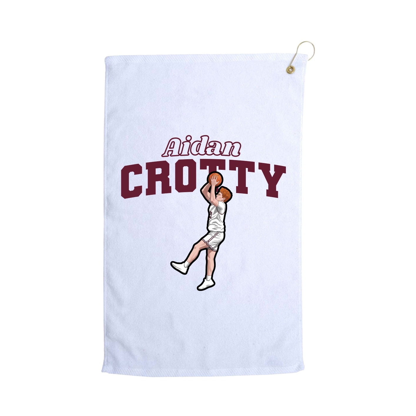 Golf Towel — Name Arch in White