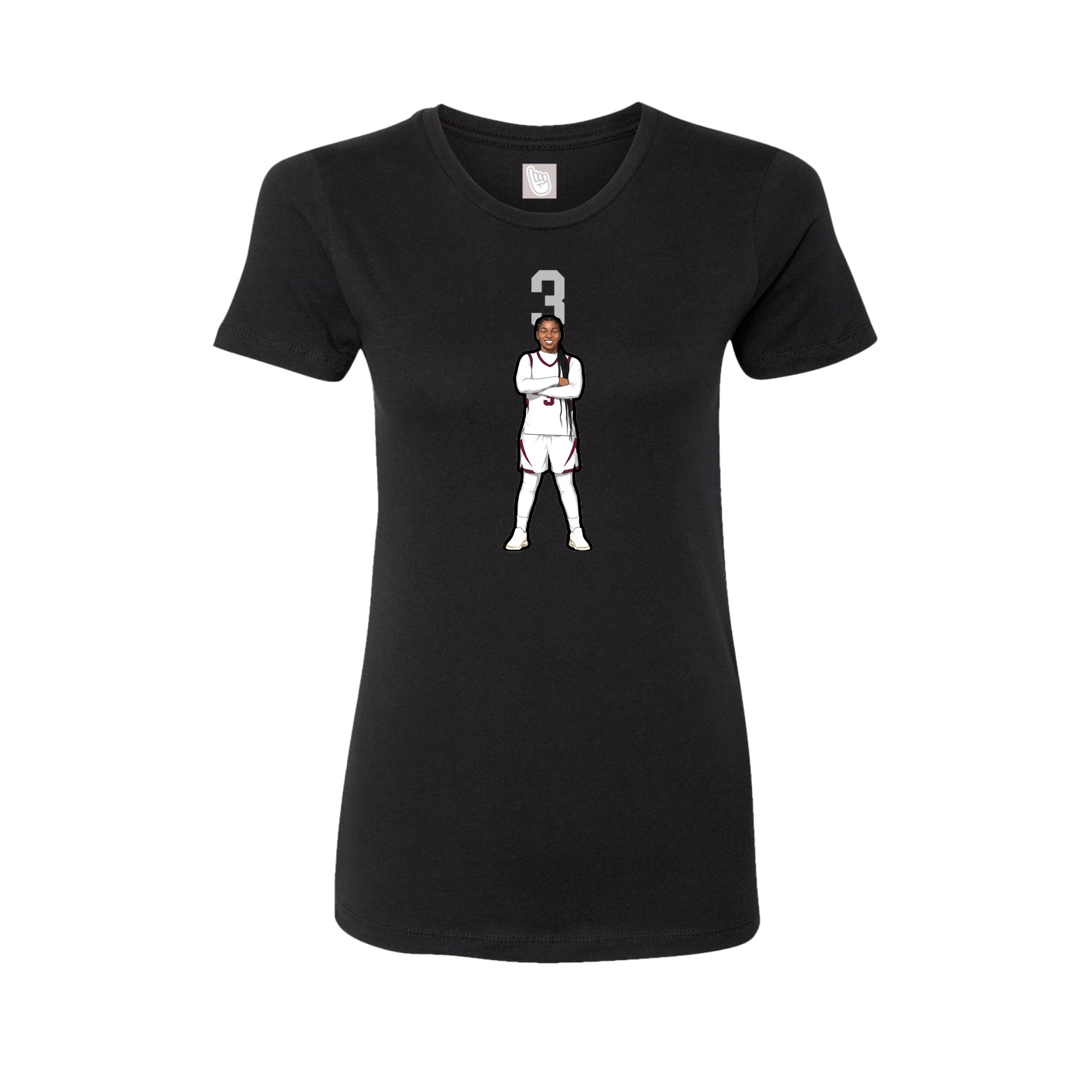 Womens Tee — Number Top in Black