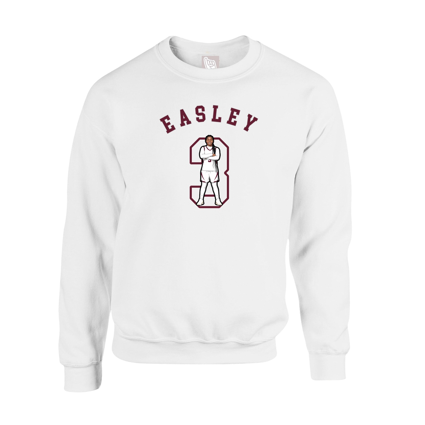 Fleece Crew — Shirsey Arch in White