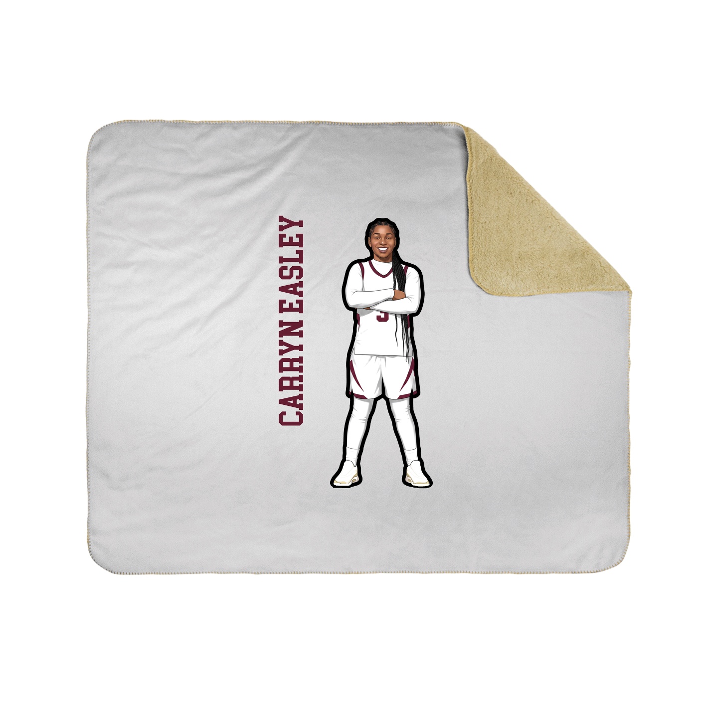Throw Blanket — Name Vertical in White