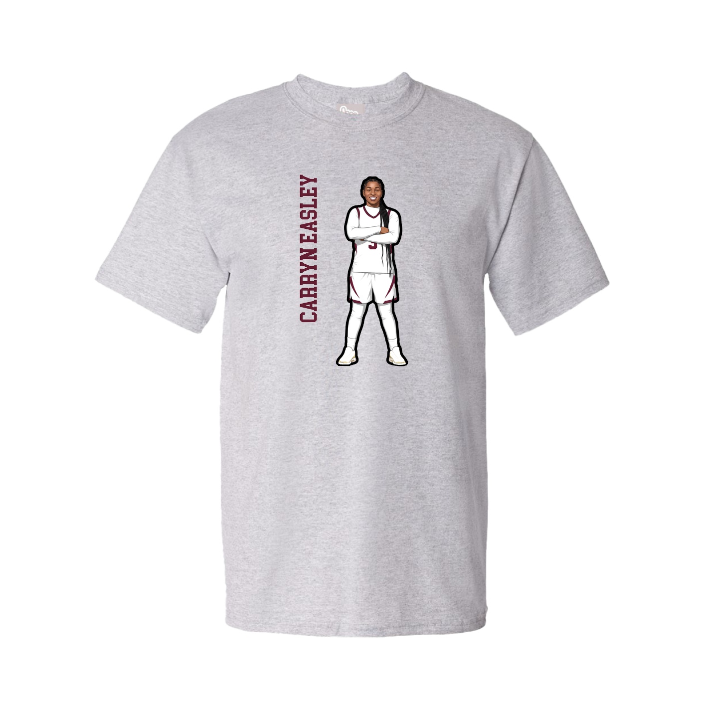 Youth Tee — Name Vertical in Grey