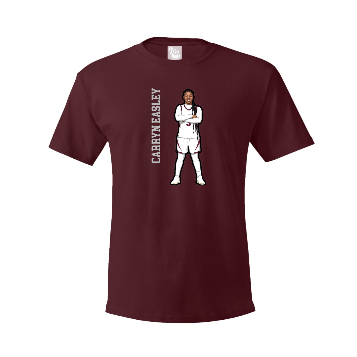 Youth Tee — Name Vertical in Maroon