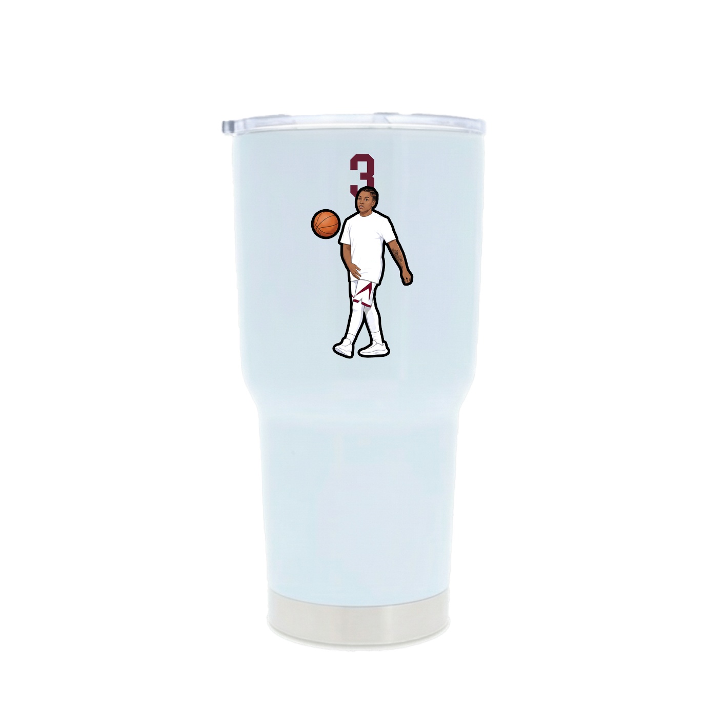 30oz Stainless Steel Tumbler — Number Top in White