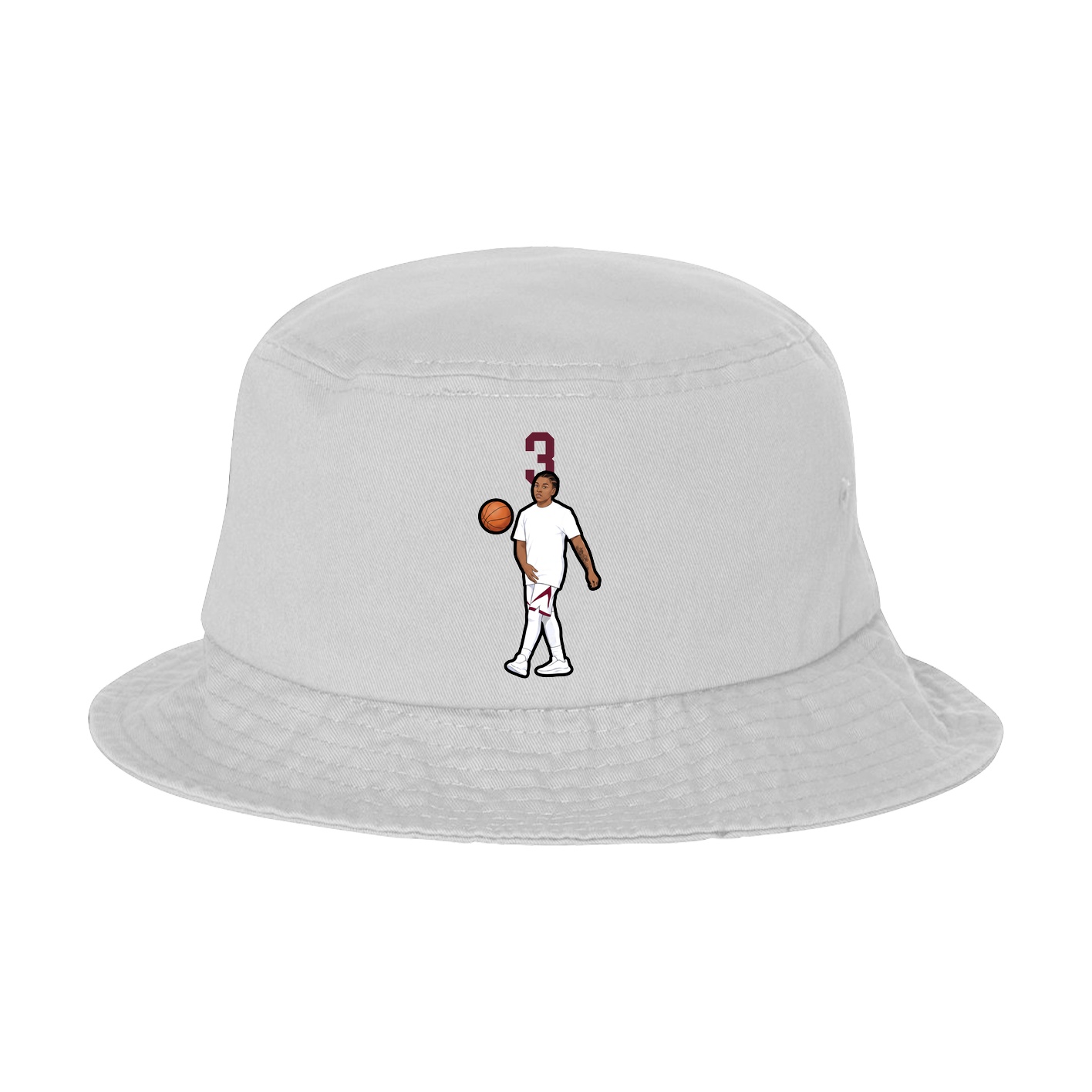 Bucket Cap — Number Top in White