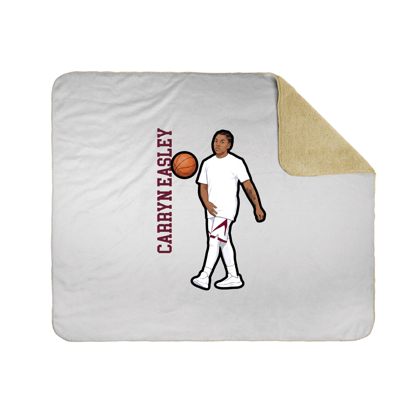 Throw Blanket — Name Vertical in White