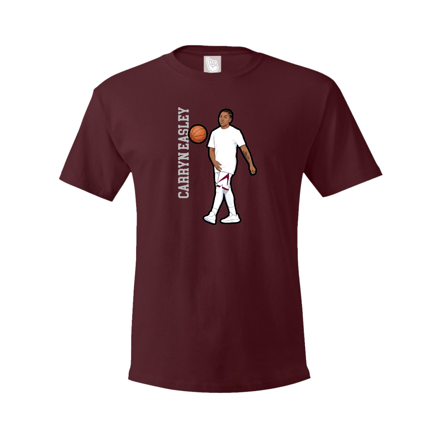 Youth Tee — Name Vertical in Maroon