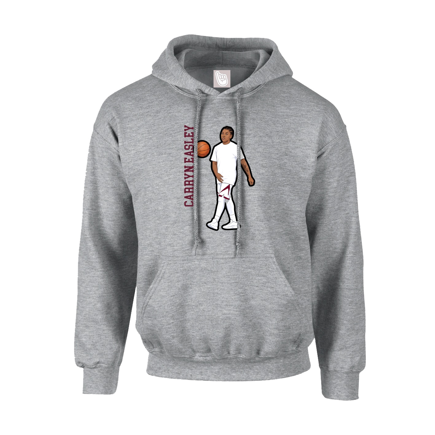 Youth Hoodie — Name Vertical in Grey