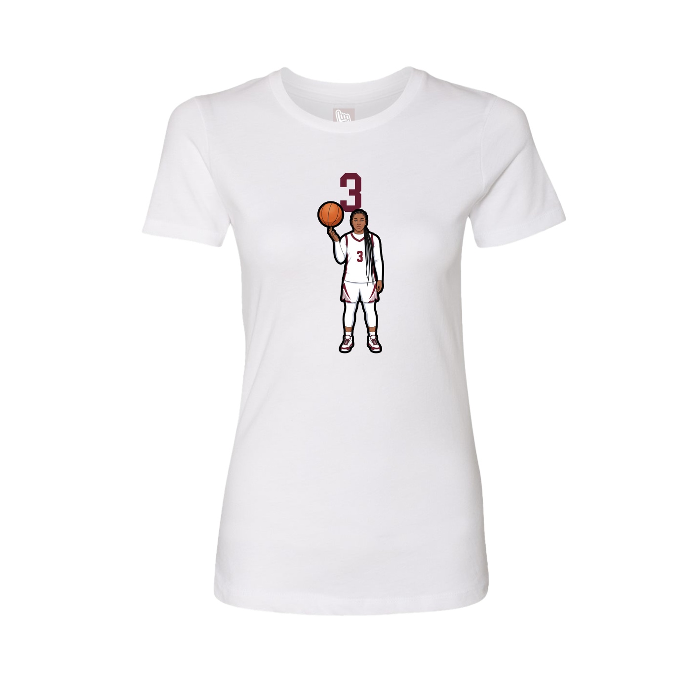 Womens Tee — Number Top in White