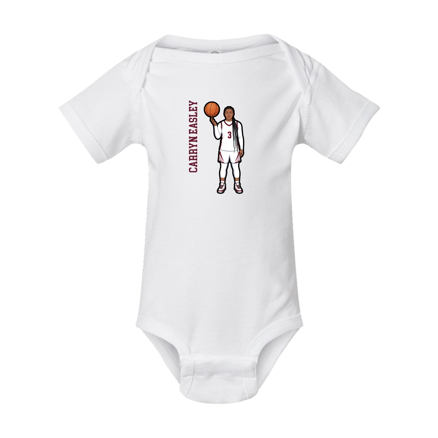 Baby Onesie — Name Vertical in White